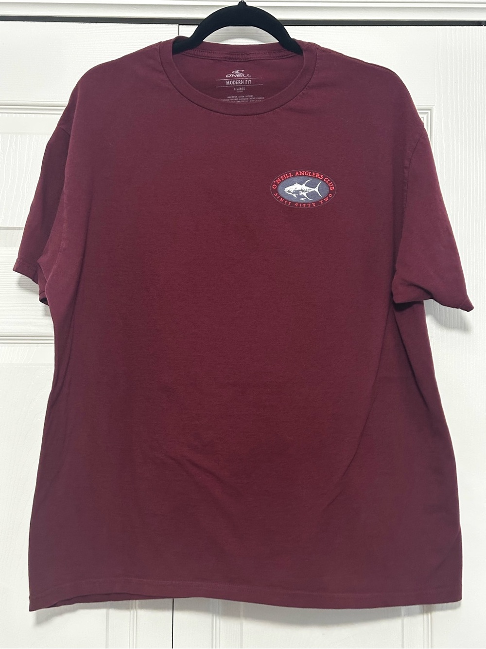 O’Neill Graphic‎ Logo Short Sleeve Tee T-shirt Modern Fit in Maroon Size XL VGUC